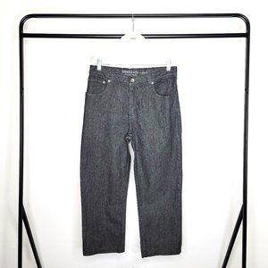 Sears Roebuck & Co Vintage 90s Y2K Black High Waist Straight Leg Raw Denim Jeans
